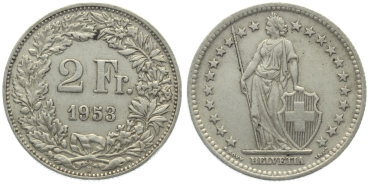 Preview: 2 Franken 1953 B